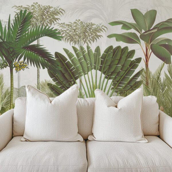 Mural ilustrado de palmeras en tono verde - Alchemyst