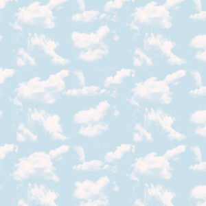 Papel tapiz infantil con nubes en tono celeste - Alchemyst