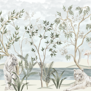 MURAL DECORATIVO WHITE LIONS