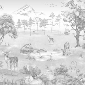 Empapelado - Mural Deer Forest Summer 3