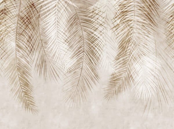 Papel tapiz con patrón de hojas de palma en tono gris - Alchemyst