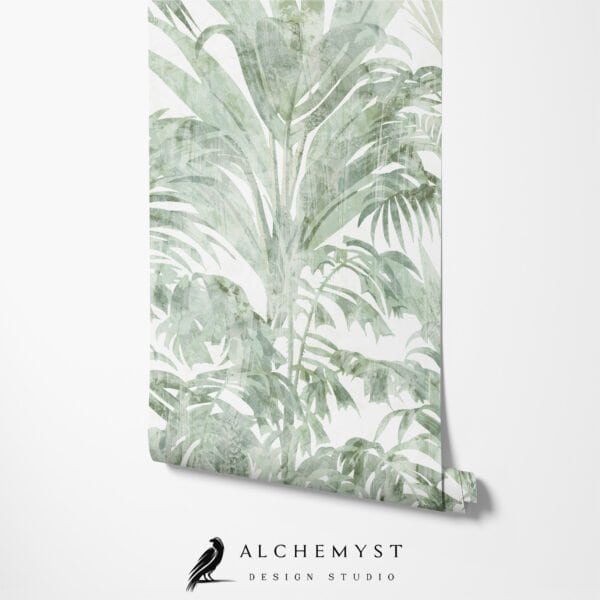 Papel tapiz con patrón floral botánico en tonos beige - Alchemyst