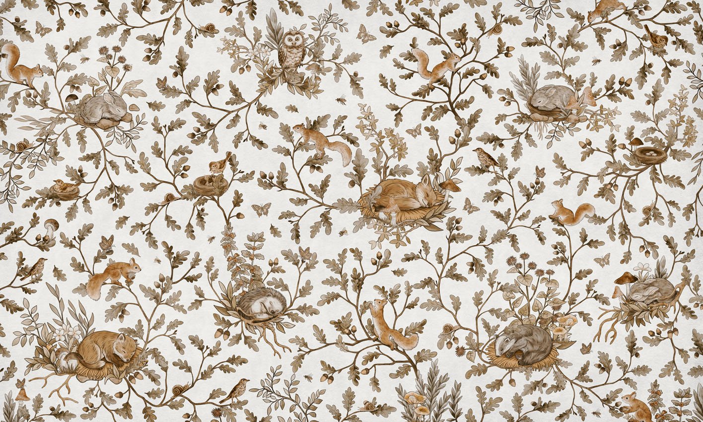 Playful Woods - Vintage - white