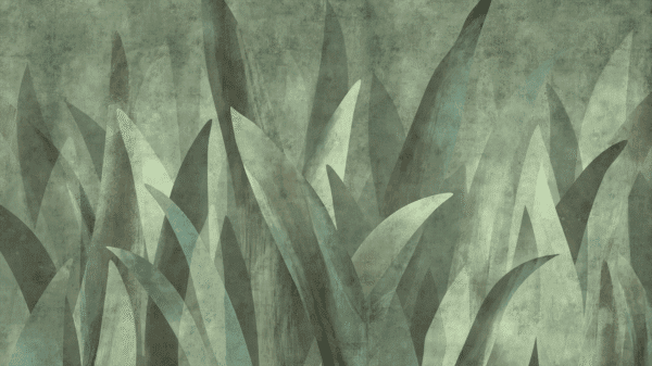 Mural ilustrado con hojas de agave en tonos verdes - Alchemyst