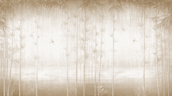 Mural ilustrado abstracto en tonos grises y beige - Alchemyst