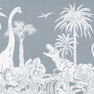 MURAL MONOCHROME DINO BLUE