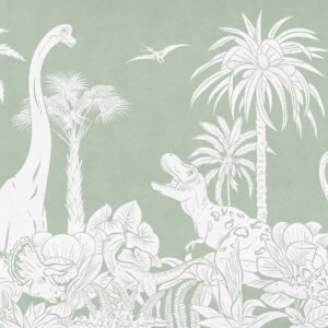 MURAL MONOCHROME DINO GREEN