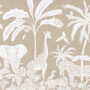 MURAL MONOCHROME JUNGLE BROWN