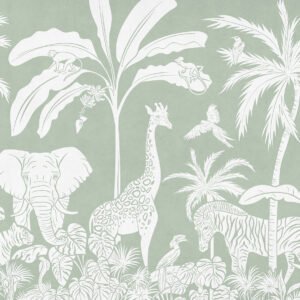 MURAL MONOCHROME JUNGLE GREEN