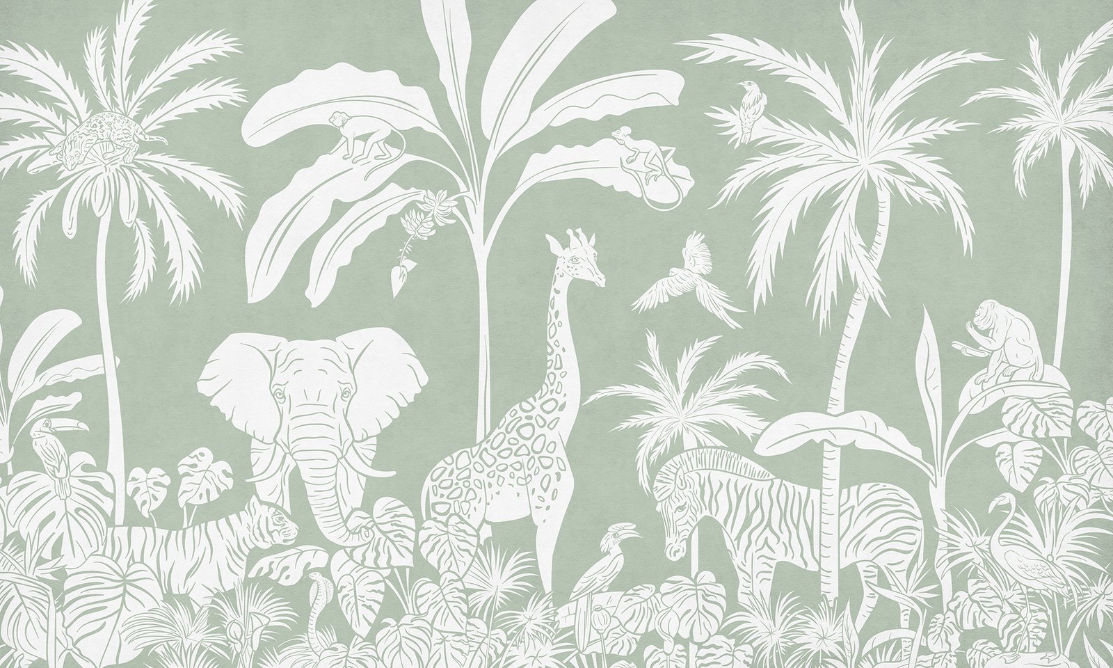 Monochrome Jungle - Green cat