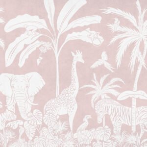MURAL MONOCHROME JUNGLE PINK