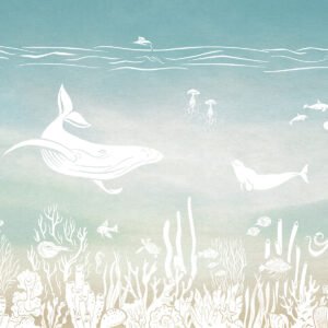 MURAL MONOCHROME SEA AQUA
