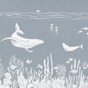 MURAL MONOCHROME SEA BLUE