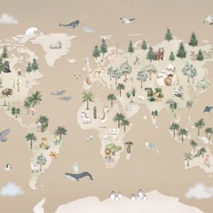 MURAL ANIMAL ATLAS BROWN