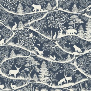 MURAL NORDIC NATURE BLUE-WHITE