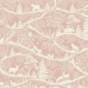 MURAL NORDIC NATURE PINK-WHITE