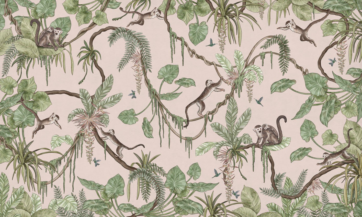 Playful Monkeys - pink