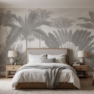 Empapelado mural Boa Vista 3 de ALCHEMYST aplicado en un dormitorio