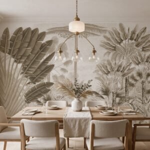 Empapelado mural Borneo 1 de ALCHEMYST aplicado en un comedor