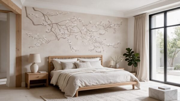 Empapelado mural Cherry 2 de ALCHEMYST aplicado en un dormitorio