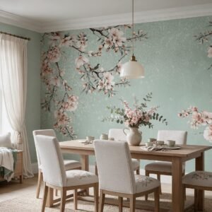 Empapelado mural Cherry Blossom-7 de ALCHEMYST aplicado en un comedor