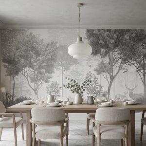 Empapelado mural Enchanted Forest 03 de ALCHEMYST aplicado en un comedor