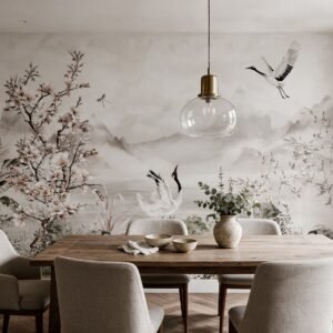 Empapelado mural Kyoto de ALCHEMYST aplicado en un comedor