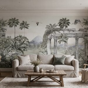 Empapelado mural Lost Temple 1 de ALCHEMYST aplicado en un living comedor