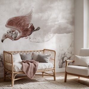 Empapelado infantil Magic Winter de ALCHEMYST aplicado en un cuarto de bebé