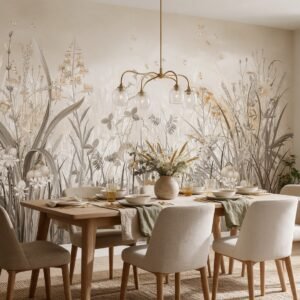 Empapelado mural Meadow 5 de ALCHEMYST aplicado en un comedor