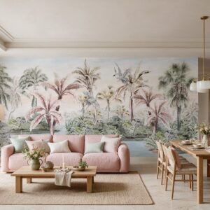 Empapelado mural Sendai Voyage 2 de ALCHEMYST aplicado en un living comedor