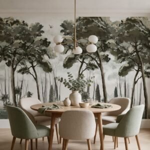 Empapelado mural Siberian Forest 01 de ALCHEMYST aplicado en un comedor
