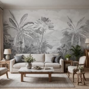 Empapelado mural Tropical Field 01 de ALCHEMYST aplicado en un living comedor