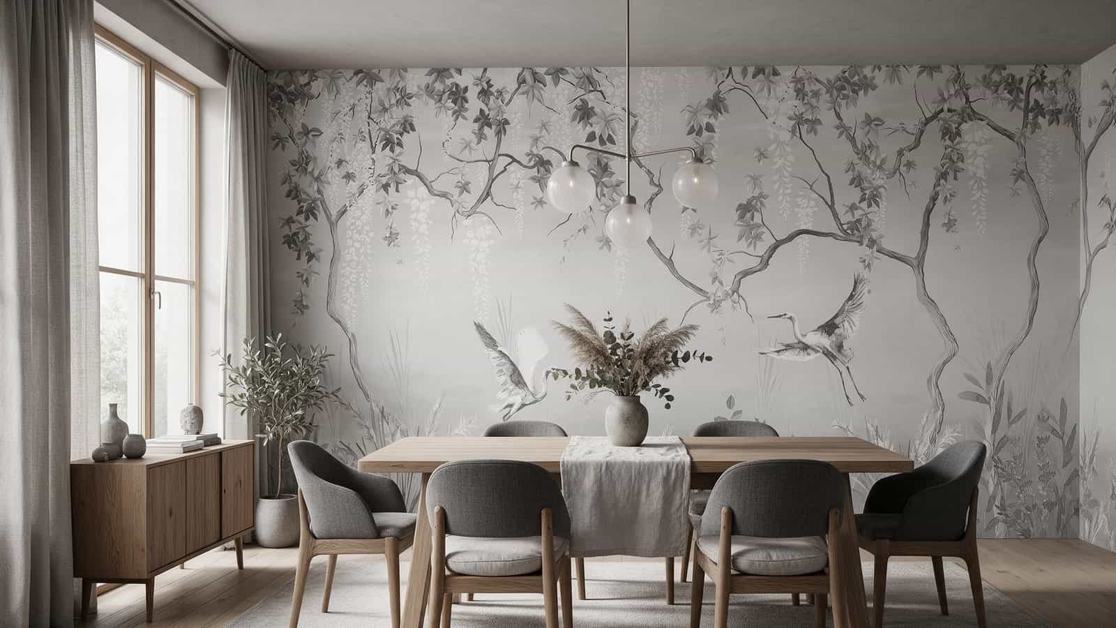 Veil Of The Reeds 4 – ambientación comedor Empapelado mural Veil Of The Reeds 4 de ALCHEMYST aplicado en un comedor