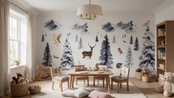 Empapelado mural Winter Wonderland de ALCHEMYST aplicado en una sala de juegos