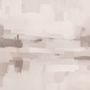 Empapelado mural Velvet Dusk Powder Plaster, colección Quiet Worlds, horizonte abstracto en tonos gris humo - Alchemyst