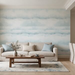 Empapelado Mural Texture Clouds de ALCHEMYST aplicado en un living comedor